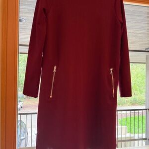 GAP Rich Burgundy Long Sleeve Dress